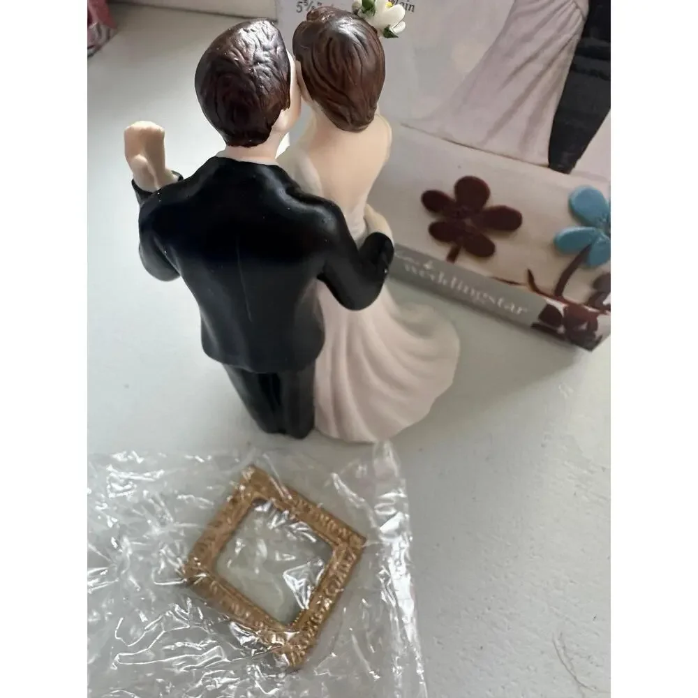 Picture Perfect Bridal‎ Couple Cake Topper Hand Painted Porcelain Weddingstar